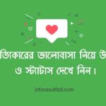 সত্যিকারের ভালোবাসা নিয়ে উক্তি ও স্ট্যাটাস