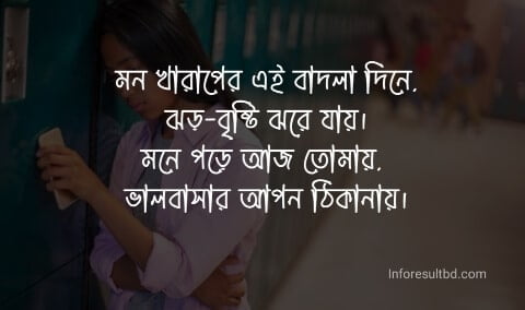 মন খারাপের স্ট্যাটাস বাংলা: ফেসবুক স্ট্যাটাস ও কবিতা মন খারাপের ছোট কবিতা